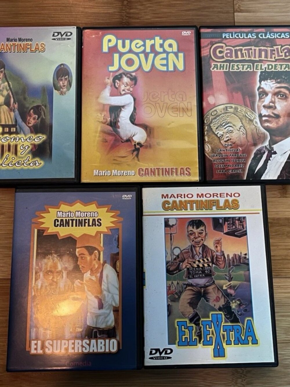 Mario Moreno Cantinflas 5 DVD Lot Supersabio Romeo El Extra Puerta Joven